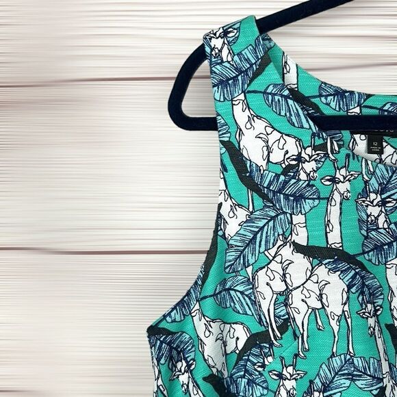 NWOT Talbots Giraffe Jungle Print Cotton Sleeveless Shift Dress 12 - Picture 5 of 13